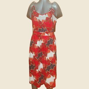 ANN TAYLOR FLORAL COTTON MIDI DRESS